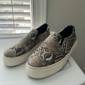 Snake Print Slip-On Sneakers